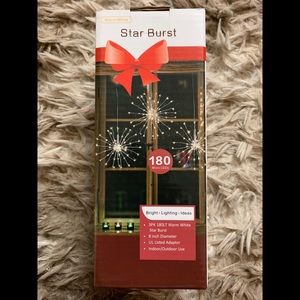 Brand new star burst lights, 3 pk warm white, indoor/outdoor use